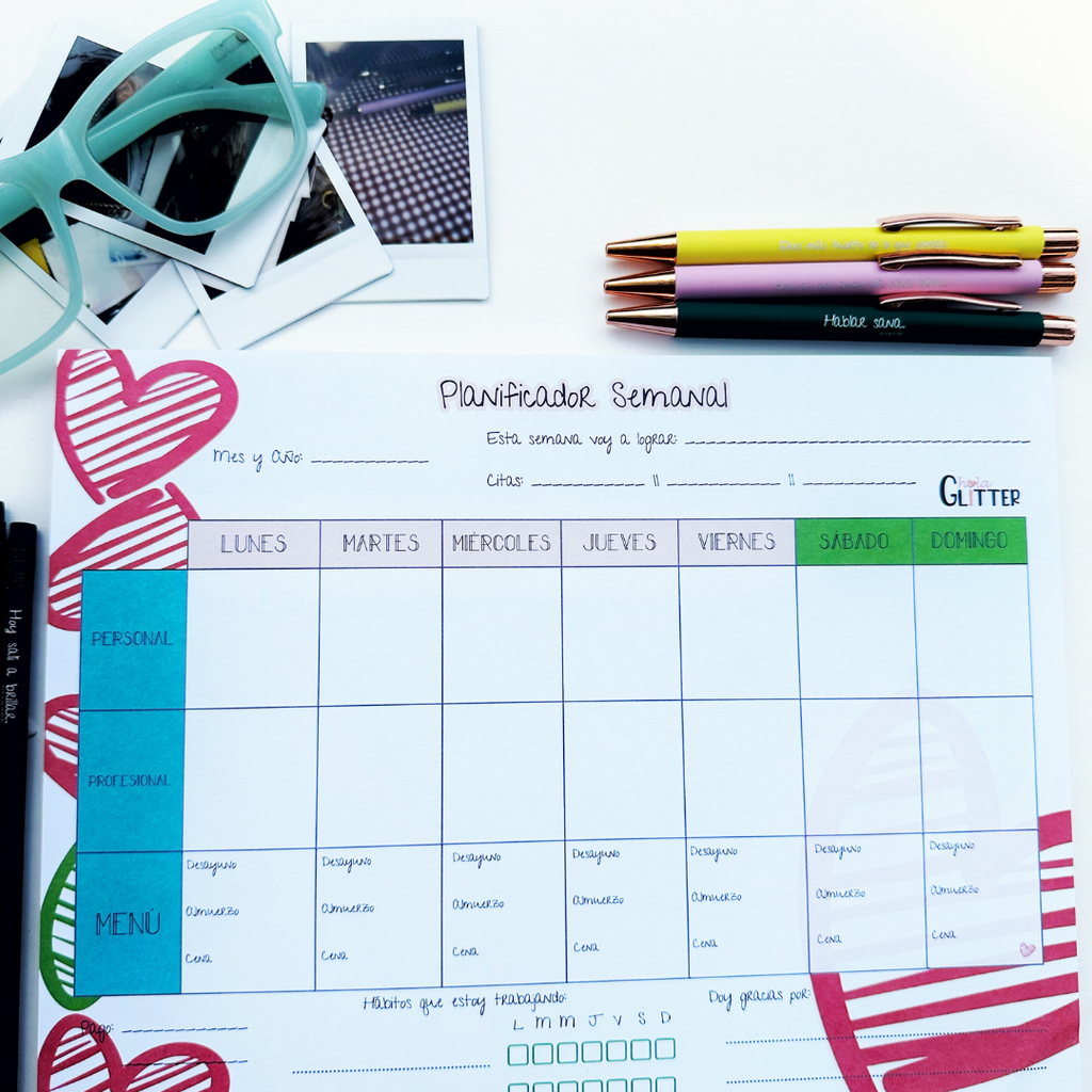 Planificador Semanal | Rosa y Verde