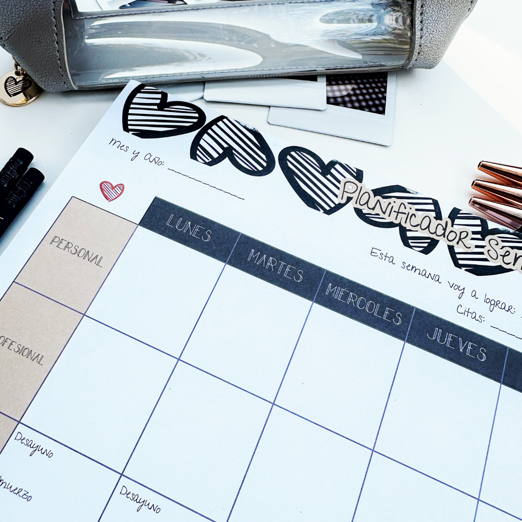 Planificador Semanal - Negro