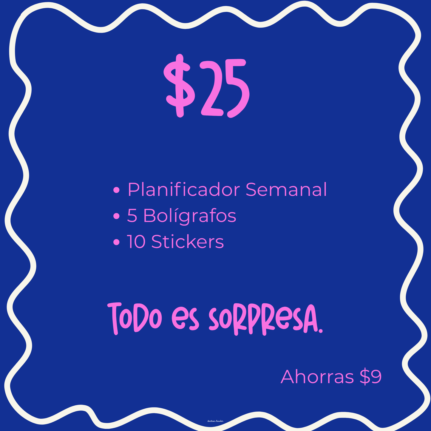 Paquete Sorpresa Planificador Semanal